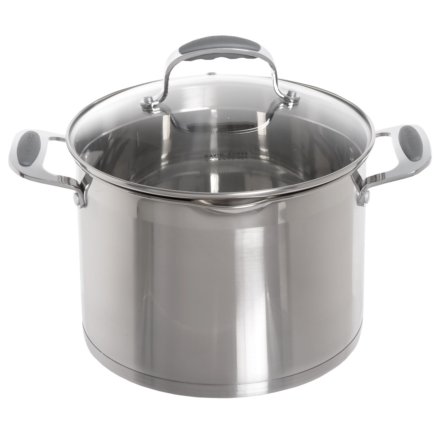 David Burke Gourmet Stature Trends Stock Pot with Pour Sides and Strain David Burke Cookware Stainless Steel