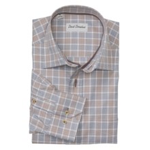 David Donahue Glen Plaid Shirt - Spread Collar, Long Sleeve (For Men) in Brown Multi - Closeouts