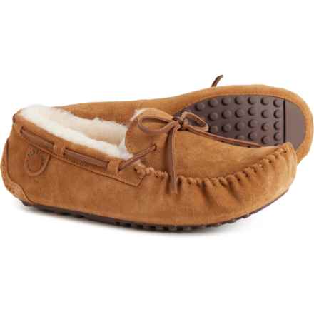 Victor Boater Moccasins - Suede (For Men) in Chestnut