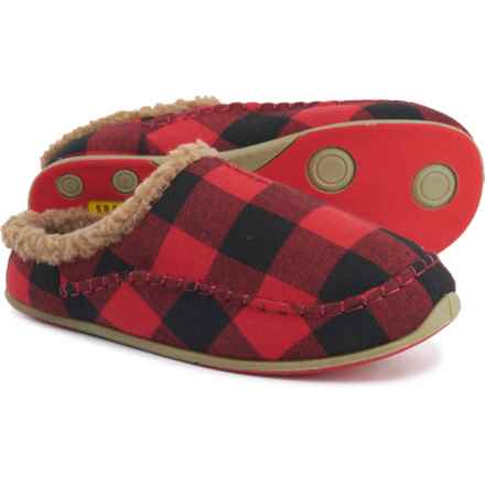 red and black plaid mens slippers