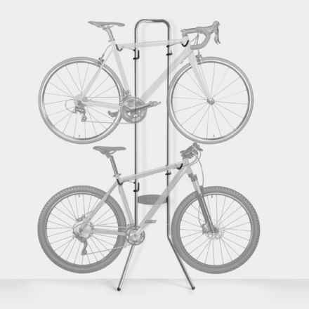 Delta Cycle Two-Bike Gravity Stand - 83.5x21.25x16.5” in Silver
