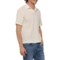 DENIM & FLOWER Open Knit Johnny Collar Polo Sweater - Short Sleeve in Off White