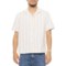 DENIM & FLOWER Stripe Textured Shirt - Short Sleeve in Cream/Khaki