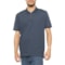 DENIM & FLOWER Texture Polo Shirt - Zip Neck, Short Sleeve in Blue