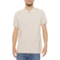 DENIM & FLOWER Texture Polo Shirt - Zip Neck, Short Sleeve in Sand