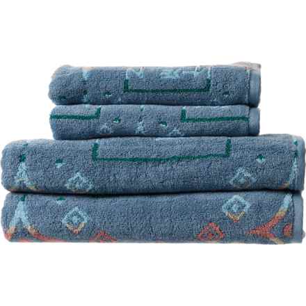 Desert Star Windy Ridge Bath Towel Set - 550 gsm, 4-Piece, Blue in Blue