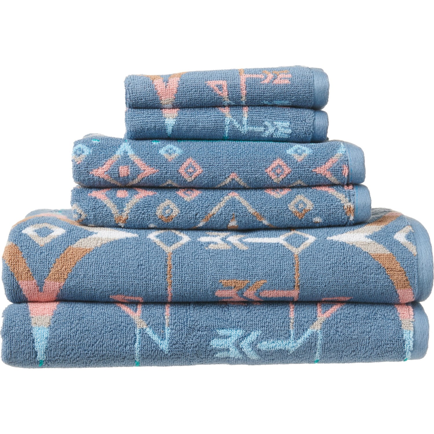 Desert Star Windy Ridge Bath Towel Set 6Piece, Blue Save 46