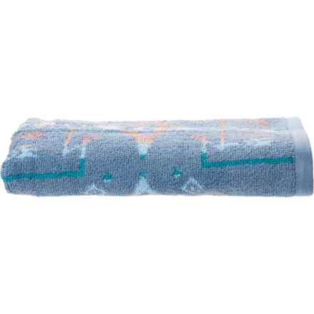 Desert Star Windy Ridge Combed Cotton Hand Towel - 550 gsm, 16x28”, Blue in Blue Multi