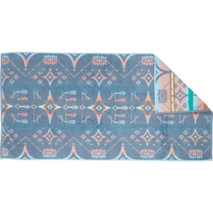 Desert Star Windy Ridge Oversized Bath Towel - 550 gsm, 27x54”, Blue in Blue Multi