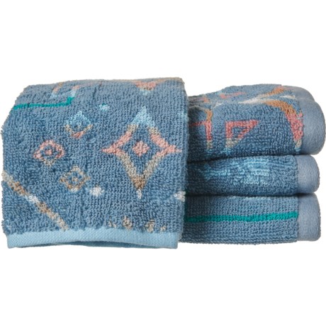 Desert Star Windy Ridge Washcloths - 550 gsm, 4-Pack, 13x13”, Blue in Blue