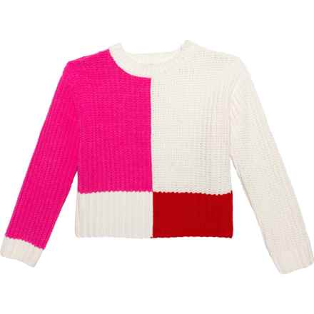 Design History Big Girls Color-Block Sweater in Pink Multi