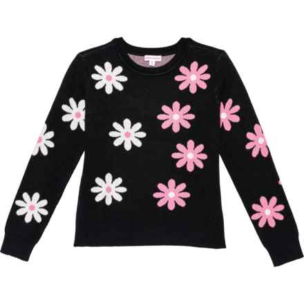 Design History Big Girls Floral Sweater in Black Floral