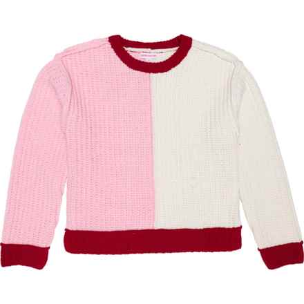 Design History Girls Color-Block Sweater in Pink Fling Combo