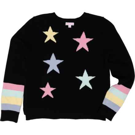 Design History Girls Star Sweater in Black