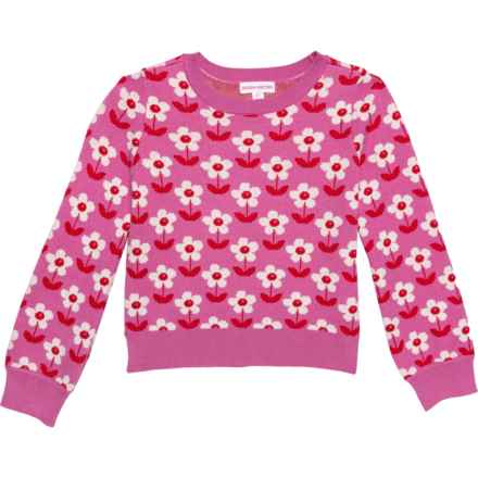 Design History Toddler Girls Flower Knit Sweater in Pink Floral