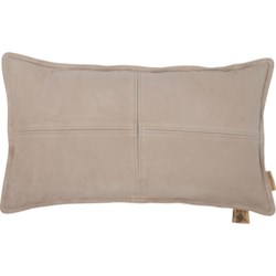 Devi Designs Genuine Suede Throw Pillow - Feather Fill, 14x26” in Cashmere