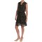 9812H_3 Dex Chiffon Print Dress - Belted, Sleeveless (For Women)