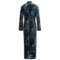 7615X_2 Diamond Tea Printed Burnout Velvet Caftan Robe - Long Sleeve (For Women)
