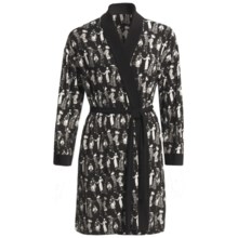 Diamond Tea Stretch Jersey Robe (For Women) in Black - Closeouts