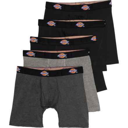 Dickies Cotton Boxer Briefs - 5-Pack in Black/Grey Multi