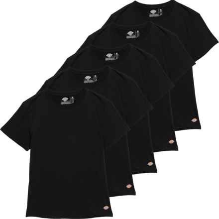 Dickies Cotton Undershirts - 5-Pack, Short Sleeve in Black