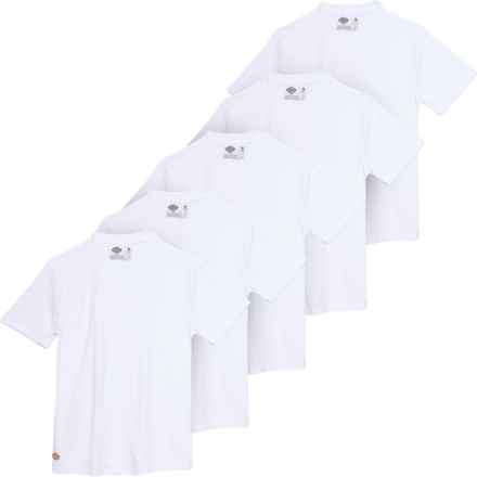 Dickies Cotton Undershirts - 5-Pack, Short Sleeve in White