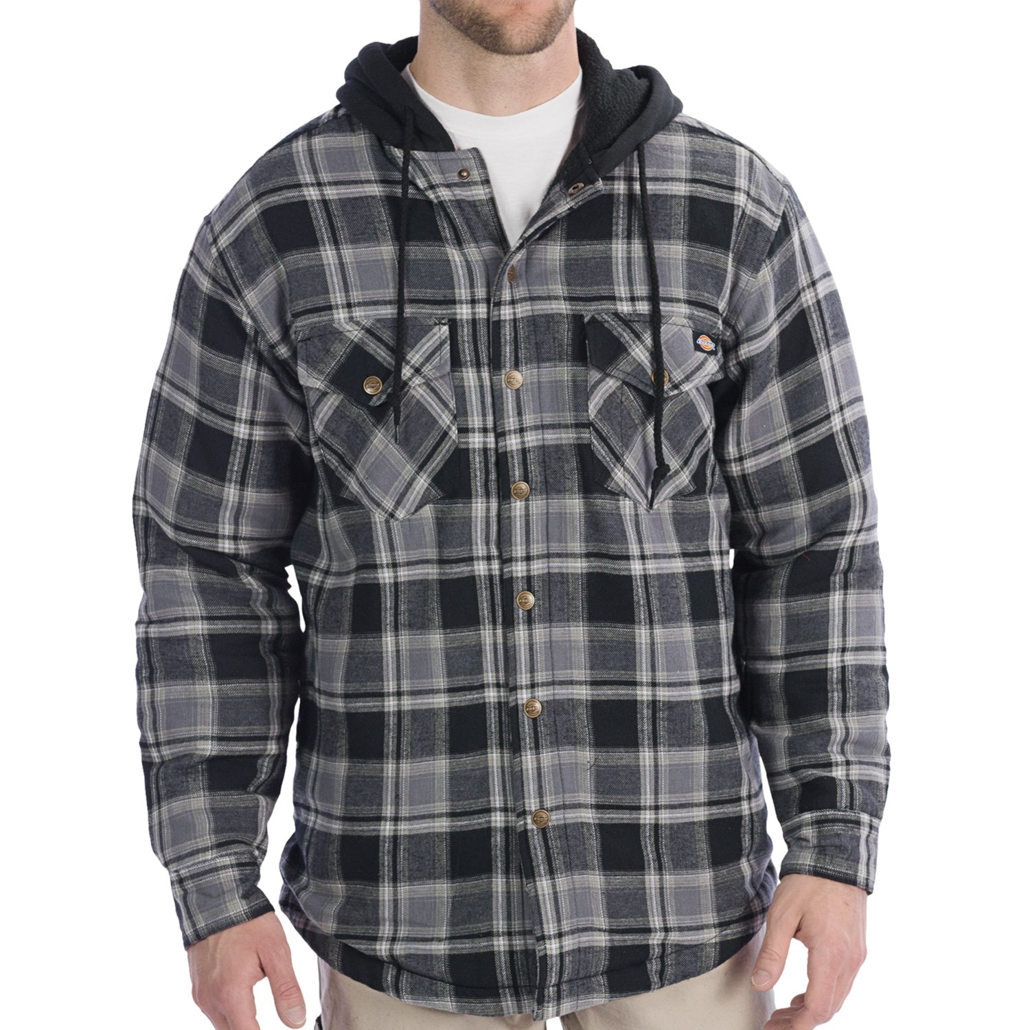 Dickies Flannel Hooded Shirt - Long Sleeve (For Big Men) - Save 27%