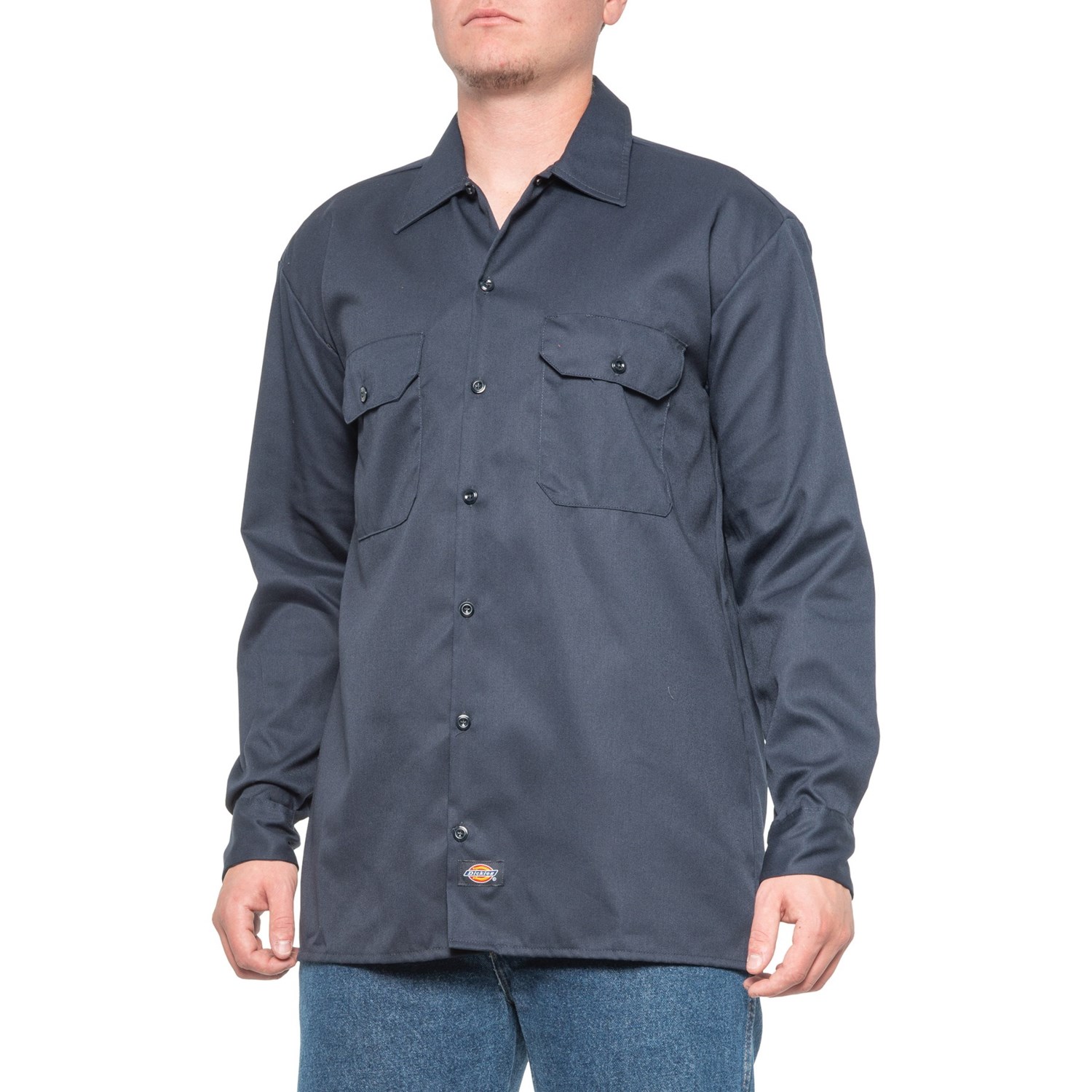 Dickies Heren Flex Twill Werkshirt met lange mouwen Big, HOUTSKOOL, 3XL
