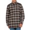 Dickies Heavyweight Brawny Snap-Front Flannel Shirt Jacket in Chocolate Brown Plaid