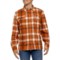 Dickies Nimmons Heavyweight Plaid Flannel Shirt - Snap Front, Long Sleeve in Bombay Orange/Brown Plaid