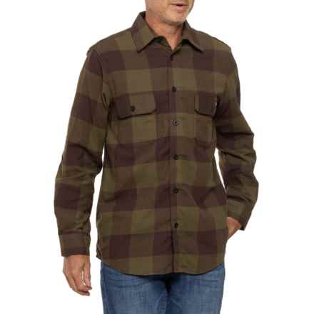 Dickies Regular Fit Flex Flannel Shirt - Long Sleeve in Dark Olive/Buffalo Plaid