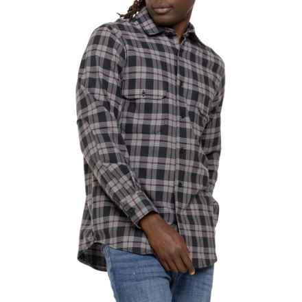 Dickies Regular Fit Flex Flannel Shirt - Long Sleeve in Wine/Black Plaid