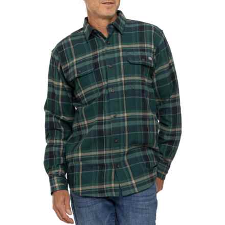 Dickies Relaxed Fit Flex Flannel Shirt - Long Sleeve in Forest Green/Multi Plaid