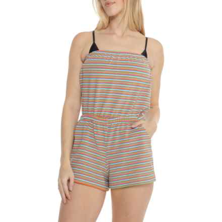 DIPPIN DAISYS Napa Bandeau Style One-Piece Romper - Strapless in Watermelon Stripe Terry