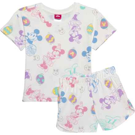 Disney Little Girls Minnie and Mickey T-Shirt and Shorts Set - Short Sleeve in Multi