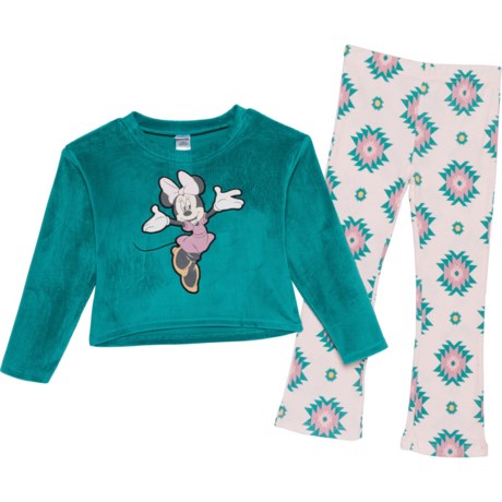 Disney Little Girls Minnie Shirt and Pants Set - Long Sleeve in Green