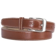 DiStefano Antique Teju Lizard Leather Belt - 30mm (For Men) in Brown - Closeouts