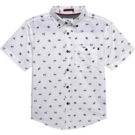 DITCH PLAINS Big Boys Woven Button-Down Shirt - Short Sleeve in White