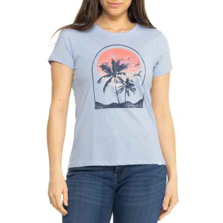 DNU - MOUNTAIN & ISLES Archway Palm Trees Graphic T-Shirt - Short Sleeve in Caspian Heather