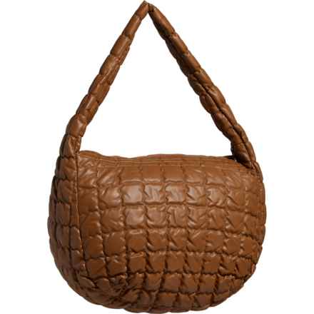DO EVERYTHING IN LOVE Quilted Faux-Leather Bag in Camel