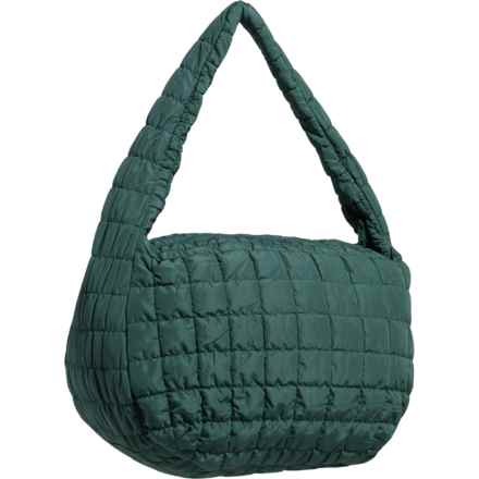 DO EVERYTHING IN LOVE Quilted Tote Bag - Large in Dark Green - Closeouts
