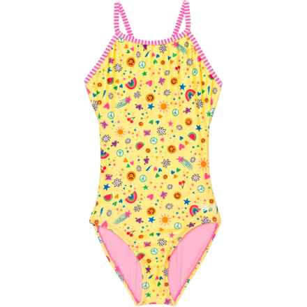 Dolfin Big Girls Printed One-Piece Swimsuit - UPF 50+ in Smile