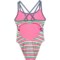 2KDYD_2 Dolfin Big Girls Uglies Mixed Print Double Strap One-Piece Swimsuit - UPF 50+
