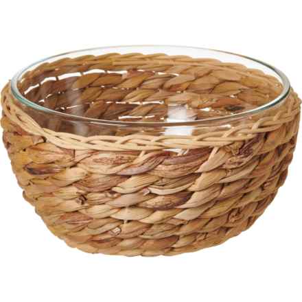 Dolly Parton Glass Bowl and Wicker Basket - 2 qt. in Natural