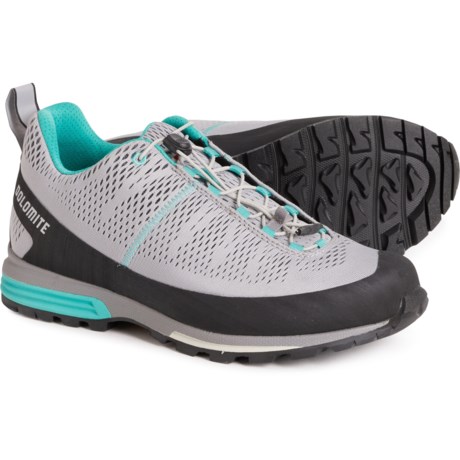 Dolomite Diagonal Air Hiking Shoes (For Women) in Aluminium Grey/Aqua Green