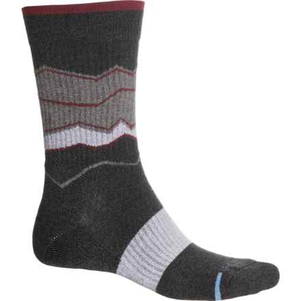 DR MOTION Abstract Mountain Outdoor Compression Everyday Socks - Crew (For Men) in Black Marl