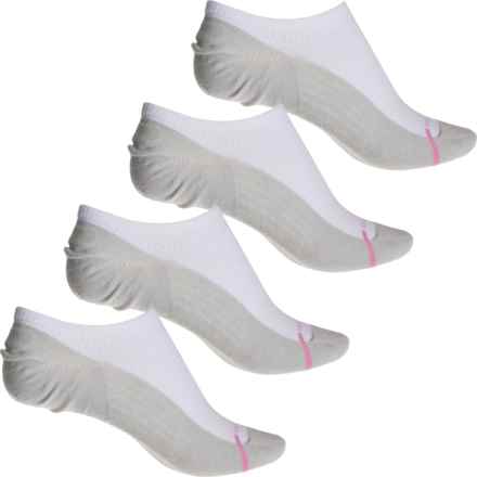 DR MOTION Basic Compression Liner Socks - 4-Pack, Below the Ankle (For Women) in White