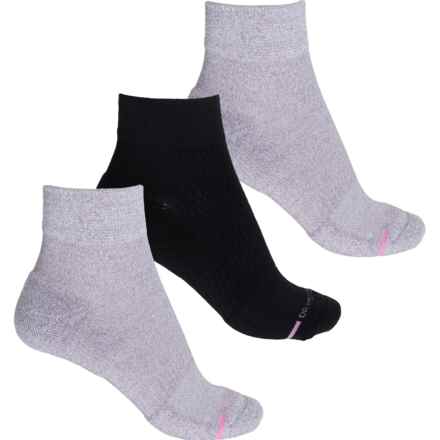 DR MOTION Basic Compression Socks - 3-Pack, Quarter Crew (For Women) in Blk/Gry