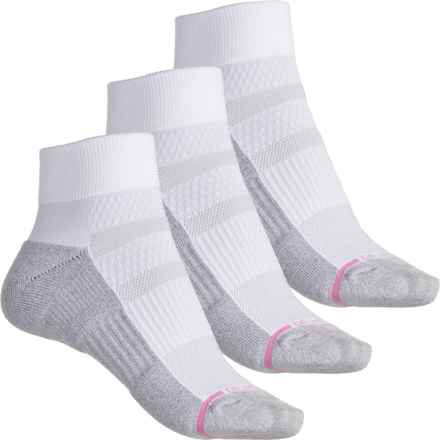 DR MOTION Basic Compression Socks - 3-Pack, Quarter Crew (For Women) in White