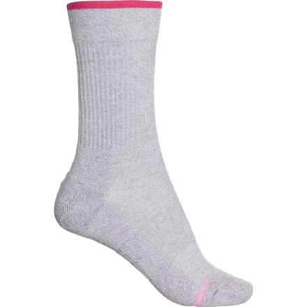 DR MOTION Basic Outdoor Compression Everyday Socks - Crew (For Women) in Lt Grey Marl